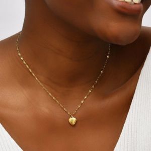 NWOT Golden Heart Locket Pendant on Singapore-Style Chain
